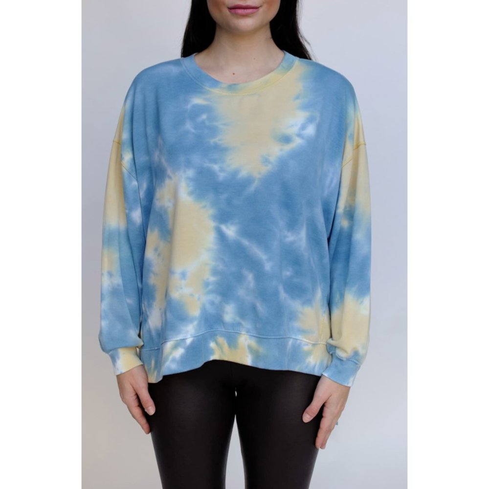 NEW Found Los Angeles Tie Dye Sweatshirt Blue Moon Shadow Sleeve Pullover Size M